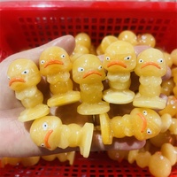 Cristal de Calcita Naranja Natural Tallado en Forma de Animal de Dibujos Animados, Patito Amarillo Enojado, para Adornos y Juguetes Infantiles