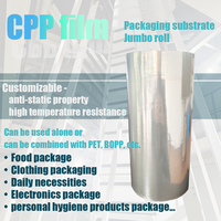 Film CPP antistatique non imprimé, substrat d'emballage, résistant aux hautes températures, matériau frais, transparent, non toxique, qualité alimentaire