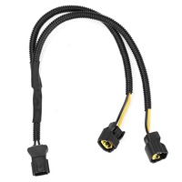 Câble de klaxon automobile 12V en cuivre nu isolé PBT avec connecteur TE et tube thermorétractable, modèle Hooha Harness 420mm, assemblage personnalisé