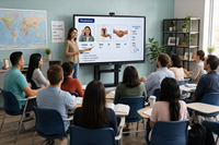 Tableau blanc interactif intelligent de 65 pouces, écran plat, 40 points tactiles, collaboration multi-utilisateurs, pour salle de classe et bureau