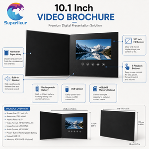 Superlieur - Présentation d'entreprise de luxe - Écran IPS HD 10,1 pouces - Mémoire 2 Go - Impression personnalisée - Conforme RoHS - Dossier numérique LCD - Brochure <span class=keywords><strong>vidéo</strong></span> - Product Image 2