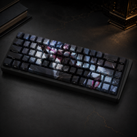 LOL Prestige Coven Akali 68 Key Custom PBT Dye Sublimation Side Printed Keycaps Cherry Profile Keyboard Set