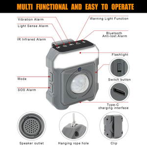Alarme de sécurité intelligente pour voyage, capteur de lumière infrarouge, avertissement de vibration, antivol, alerte de sécurité extérieure SOS - Product Image 4