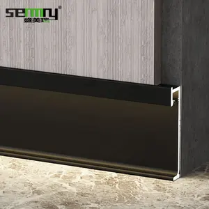 Guangdong matt aluminum flat led baseboard molding Hotel wall led baseboard for sale base boards SKIRTING ALUMINUM led skirting