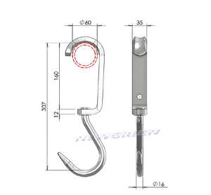 <span class=keywords><strong>Euro</strong></span> paslanmaz çelik 304 kesim kancası dayanıklı et kancası - Product Image 4