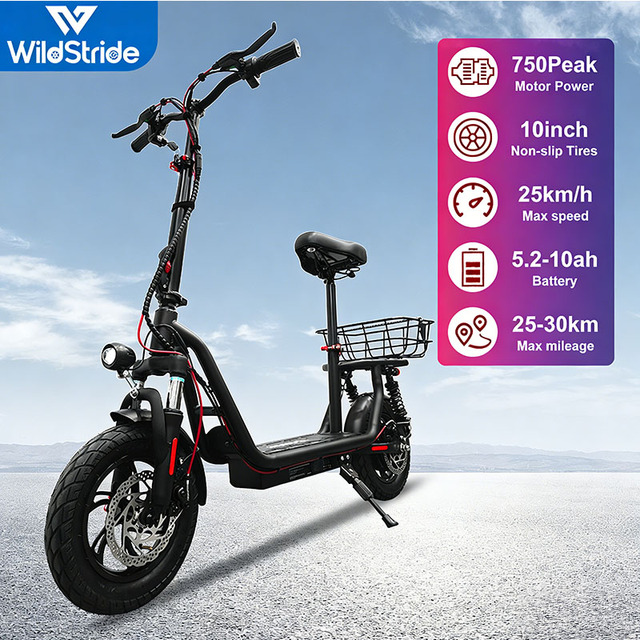 Wholesale Discount 750Peak Off Road Tire 25km/h Foldable Scooter With Seat Powerful Electric Scooters for Adult