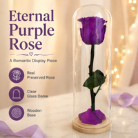 Rose éternelle artisanale en tube de verre, boîte cadeau romantique, longue durée (3-5 ans), mariage, Saint-Valentin