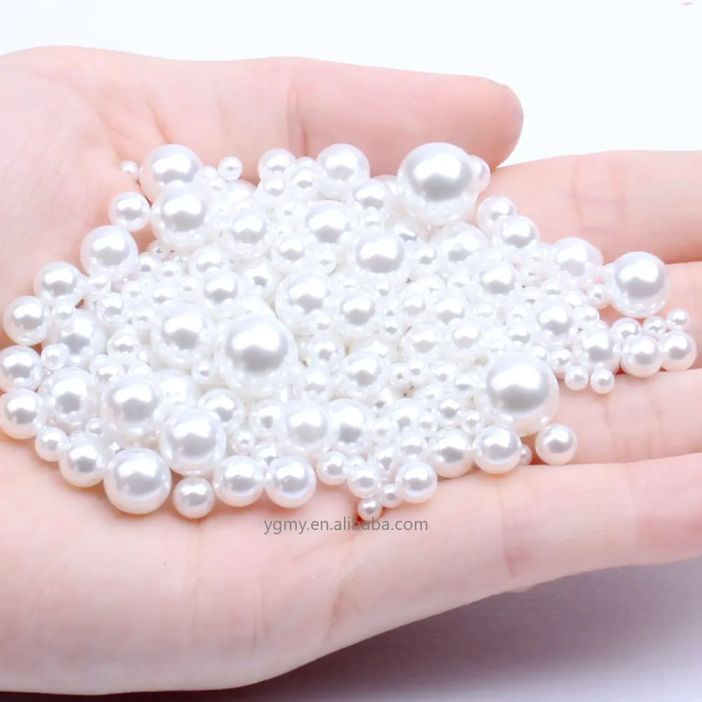 3-16Mm Ngà Hạt Ngọc Trai ABS Giả Ngọc Trai Với Lỗ Thủ Công Bead Acrylic Lỏng Ngọc Trai Cho Tự Làm Vòng Đeo Tay May Thủ Công Đồ Trang Sức Làm