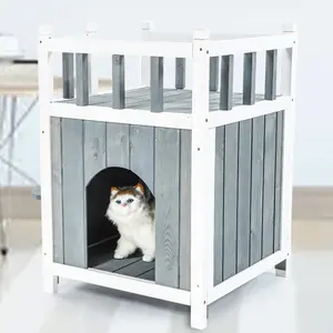 Gabbie per animali domestici in legno per interni all'aperto casa in gabbia per gatti in legno