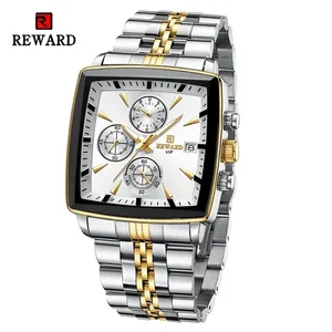 REWARD 81100 Hot Selling Mens Watches Waterproof Luminous Sport Watches for Man Stainless Steel Wristwatch Chronograph Date