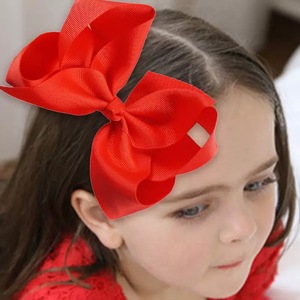 Buatan tangan gadis rambut busur berbagai macam warna poliester Grosgrain pita klip rambut untuk anak-anak dan bayi aksesoris - Product Image 4
