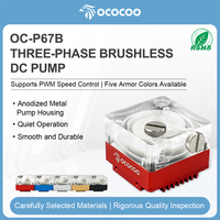 OCOCOO Pompe de refroidissement liquide pour PC avec réservoir, roulement en céramique silencieux, refroidisseur liquide de bureau pour jeux, réservoir intégré, boîtier rouge