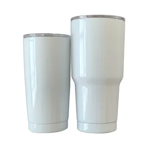 Nhấn Nhiệt 20Oz 30 Oz Cốc Thăng Hoa Hai Lớp Màu Trắng Cốc Vại Trống