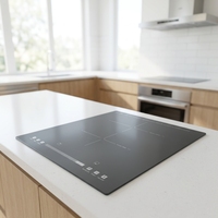 Nouvelle arrivée 2026 - Table de cuisson à induction double 2 brûleurs 4000W, commande mécanique, faible bruit, cuisinière électrique encastrable en verre céramique