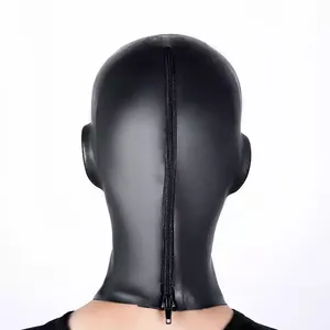 MOG European American Sex Toys Headgear Natural Latex Bondage Eye-Opening Mouth Toy Latex Hat