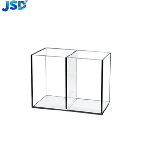 Acquario JSD a doppia divisione per pesci <span class=keywords><strong>Betta</strong></span>, 8 pollici, in vetro <span class=keywords><strong>nero</strong></span> ultra trasparente, vasca di isolamento e allevamento per pesci da combattimento - Product Image 1