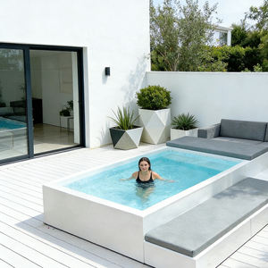 Piscina de Fibra de Vidrio con Forma Personalizada, Superficie Antideslizante y Escalones de Seguridad para Jardín, Patio Trasero, Sofá de Ocio, SPA - Product Image 1