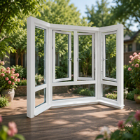 Ventana Abatible Moderna y Silenciosa para Dormitorio, de PVC, Horizontal, con Reducción de Ruido de 35dB, Triple Acristalamiento Low-E, Acero Inoxidable, Energy Star