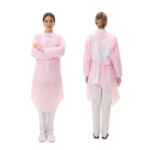 Bata de Aislamiento Desechable de CPE No Tejido 70g, Manga Larga con Puño Elástico, No Estéril, Capa para Corte de Cabello, Batas Médicas - Product Image 1