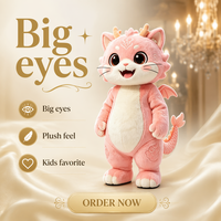 Costume de mascotte animale en peluche personnalisé, dragon rose mignon, chat, créature fantastique, dinosaure, en EVA, pour adultes, unisexe, extérieur