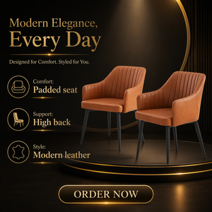 Chaise de salle à manger en cuir haut de gamme, <span class=keywords><strong>fauteuil</strong></span> rembourré avec pieds en métal, dossier incurvé pour la maison, l'hôtel, le restaurant - Product Image 6