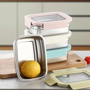 Stainless Steel <b>Sandwich</b> Container Meal Prep Bento <b>Box</b> BPA Leakproof Lunch <b>Box</b> Microwave Stainless Steel Food Container - Product Image 1
