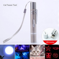 Puntatore Laser Interattivo per Gatti in Acciaio Inossidabile Durevole 3-in-1 USB con Display Digitale del Livello della Batteria