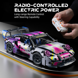 Kit de modèle de supercar en blocs de construction RC 1:14 - Jouet d'assemblage de <span class=keywords><strong>voiture</strong></span> de course pour enfants, ensemble de petites briques DIY, cadeau pour enfants - Product Image 3
