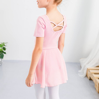 Justaucorps personnalisés en usine robe à manches courtes coton enfants Ballet danse justaucorps robe pour filles