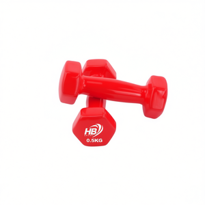 7 Bright Red Glossy Coated Hexagonal <b>Dumbbells</b> 0.5KG Product Category - Product Image 2