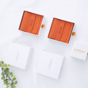 Lateen <b>Small</b> Orange Microfiber & Paper Jewelry Pouch with Envelope Flap Custom Logo <b>Slide</b> Customizable Size Paper Box Packaging - Product Image 3
