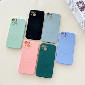 Tpu liquido colorato morbido <span class=keywords><strong>silicone</strong></span> magnetico <span class=keywords><strong>cover</strong></span> mobile custodia per telefono senza fili per <span class=keywords><strong>iPhone</strong></span> 14 pro max 13 <span class=keywords><strong>mini</strong></span> <span class=keywords><strong>12</strong></span> 11 15 plus - Product Image 4