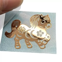 Lettres adhésives personnalisées en nickel, mini-étiquettes métalliques estampées électroformées, autocollants métalliques étanches imprimés UV, feuille d'or