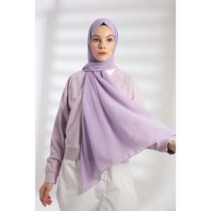 ผ้าคลุมไหล่ชีฟอง - สีม่วงไลแลค - สีม่วงไลแลค - Product Image 2