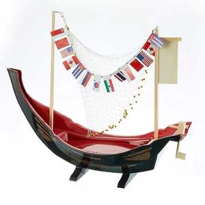 Bandeja de Plástico para Servir <span class=keywords><strong>Sushi</strong></span> y Sashimi, Plato de Comida en Forma de Barco, Plato de <span class=keywords><strong>Sushi</strong></span> Japonés Tradicional Grande - Product Image 1