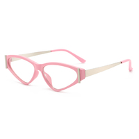 Twooo T1631 Lunettes de soleil vintage à la mode, personnalité, œil de chat, monture en métal, style streetwear, anti-lumière bleue