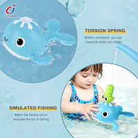 Chengji bak mandi mengambang mainan Shower memancing kreatif interaktif menarik desain kartun bak mandi hewan tongkat pancing mainan