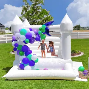 Château de saut gonflable blanc personnalisé pour enfants de tous âges fête d'anniversaire mariage ou location commerciale