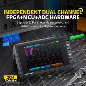 FNIRSI DS215H ออสซิลโลสโคปแบบพกพา 2-in-1 50MHz 250MSa/s เครื่องกำเนิดสัญญาณแบบสองช่องสัญญาณ 400V แรงดันสูง แบบพกพา FNIRSI DS215H - Product Image 2