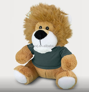 Aslan peluş oyuncak T-shirt ile logo yazdırabilirsiniz/özelleştirilmiş oturma peluş dolması yumuşak aslan bez oyuncaklar/sevimli aslan peluş oyuncak <span class=keywords><strong>20cm</strong></span>