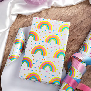 Fábrica al por mayor 80g cumpleaños personalizado lujo 43cm X 3M rollo de papel metálico papel de regalo para embalaje - Product Image 4