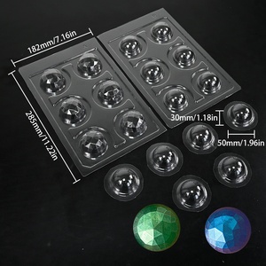 XJH 8 pièces 3D en forme de boule dur cuisson pâtisserie gâteau décoration moules <span class=keywords><strong>cercle</strong></span> formes plastique chocolat moule - Product Image 4