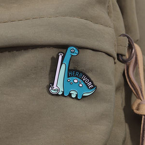 Toptan Herbivorous dinozor emaye Pin karikatür sevimli vejetaryen hayvanlar broş yaka sırt çantası rozetleri moda takı hediye - Product Image 3
