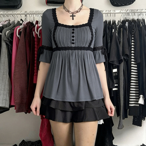 Camiseta de punto dulce y linda de manga corta para mujer, oferta de verano, encaje suelto, corte A, talla grande, informal, ropa de oficina, secado rápido - Product Image 2