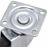 Roulettes silencieuses à profil bas de 1 pouce, roues pivotantes en caoutchouc souple, plaque supérieure à 360 degrés, capacité totale de 100 lb, ensemble