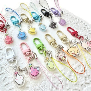 Hot Sale Customized Double Side Glitter Epoxy Resin Keychain Anime Acrylic Cartoon Comic Cons for Cons Lanyards Made Plastic