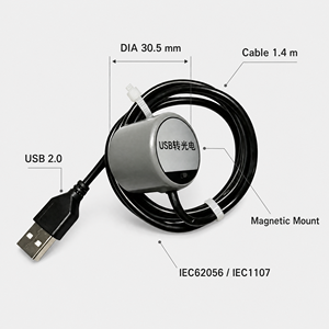 Cabezal Lector Óptico Infrarrojo USB para Medidores de Electricidad Inteligentes con Adhesión Magnética IEC - Product Image 2