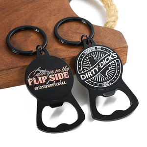 Khóa móc chìa khóa mở chai bia cá nhân hóa 3D hợp kim kẽm men đen, móc khóa kim loại tùy chỉnh, bán buôn - Product Image 3