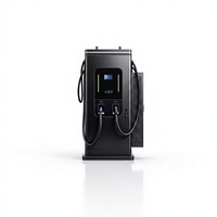 Station de recharge pour véhicules électriques au sol, conception personnalisée, chargeur de VE à double câble, écran tactile, usage commercial, parking