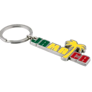 定制牙买加字母钥匙链，定制牙买加旅游纪念品钥匙链金属